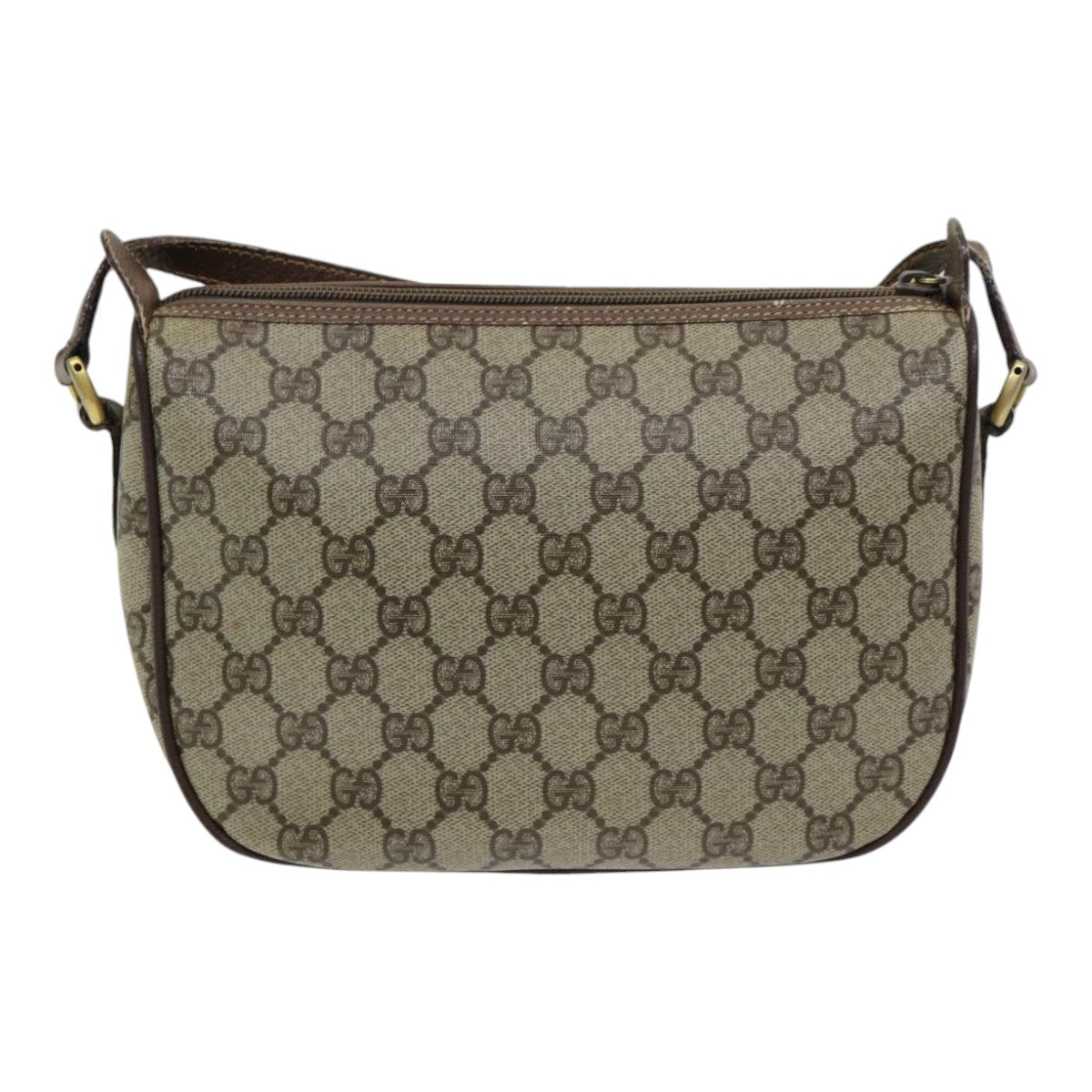 GUCCI GG Supreme Web Sherry Line Shoulder Bag PVC Beige 001 754 6177 Auth 84567 - 0