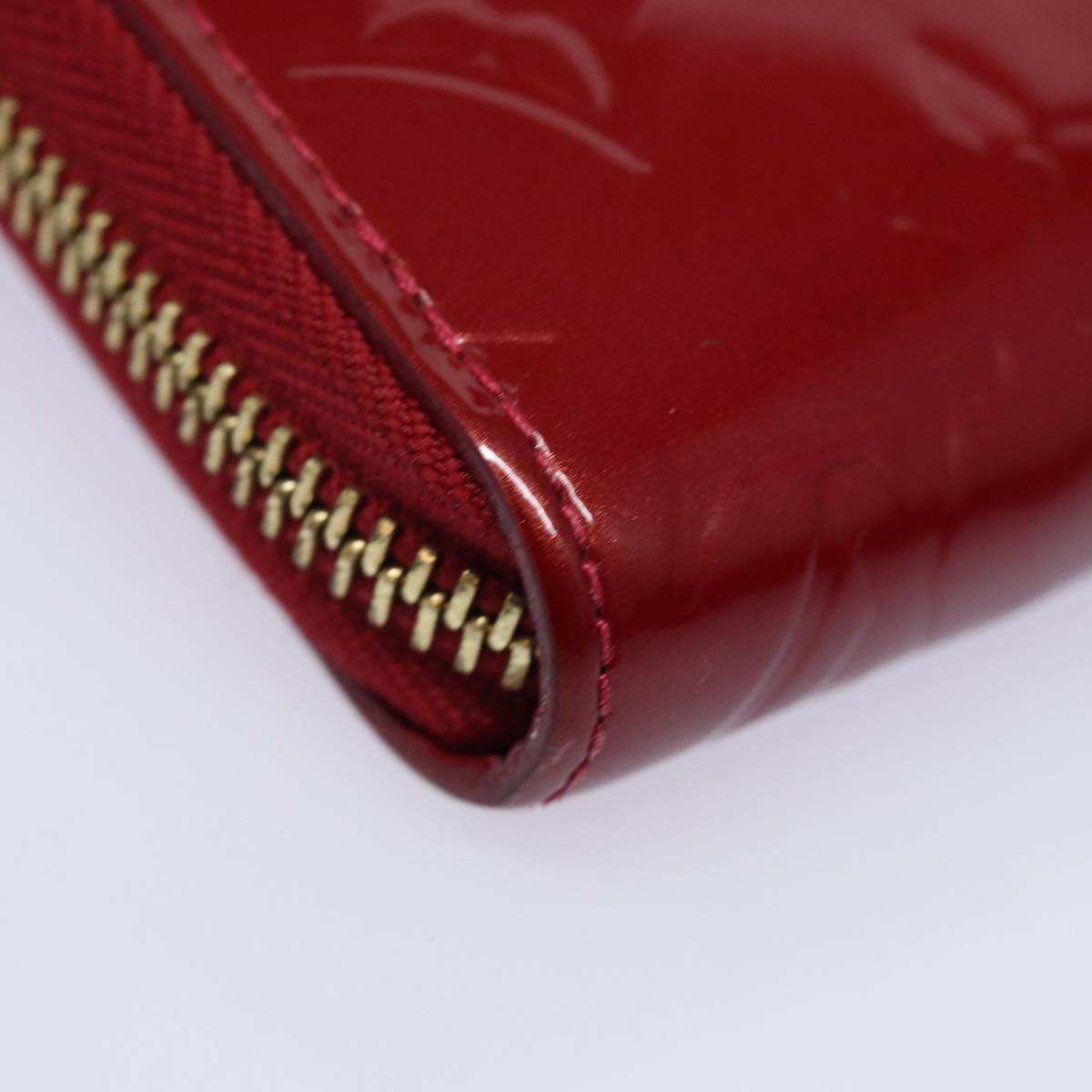 LOUIS VUITTON Monogram Vernis Zippy Wallet Long Wallet Red M91981 LV Auth 84592