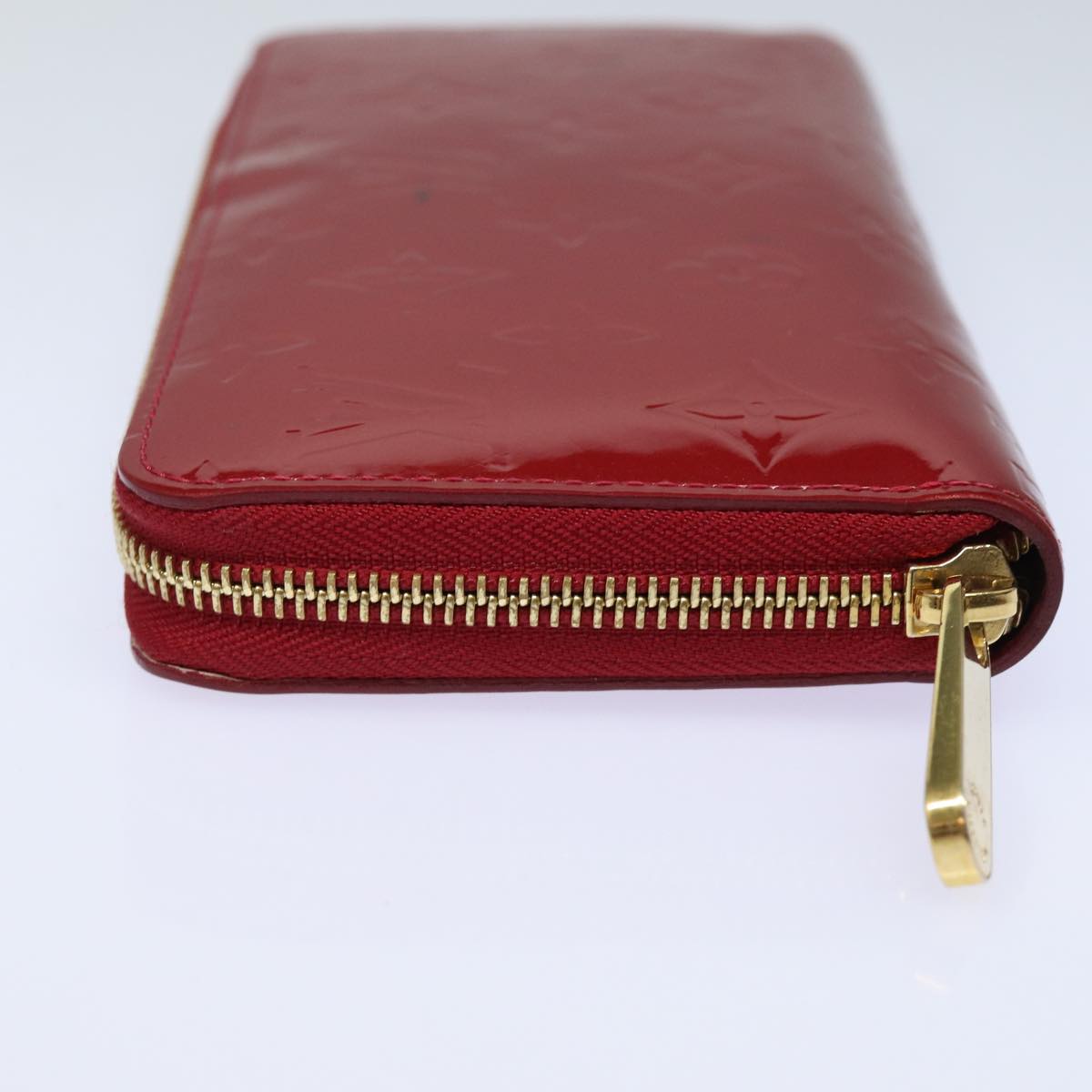 LOUIS VUITTON Monogram Vernis Zippy Wallet Long Wallet Red M91981 LV Auth 84592