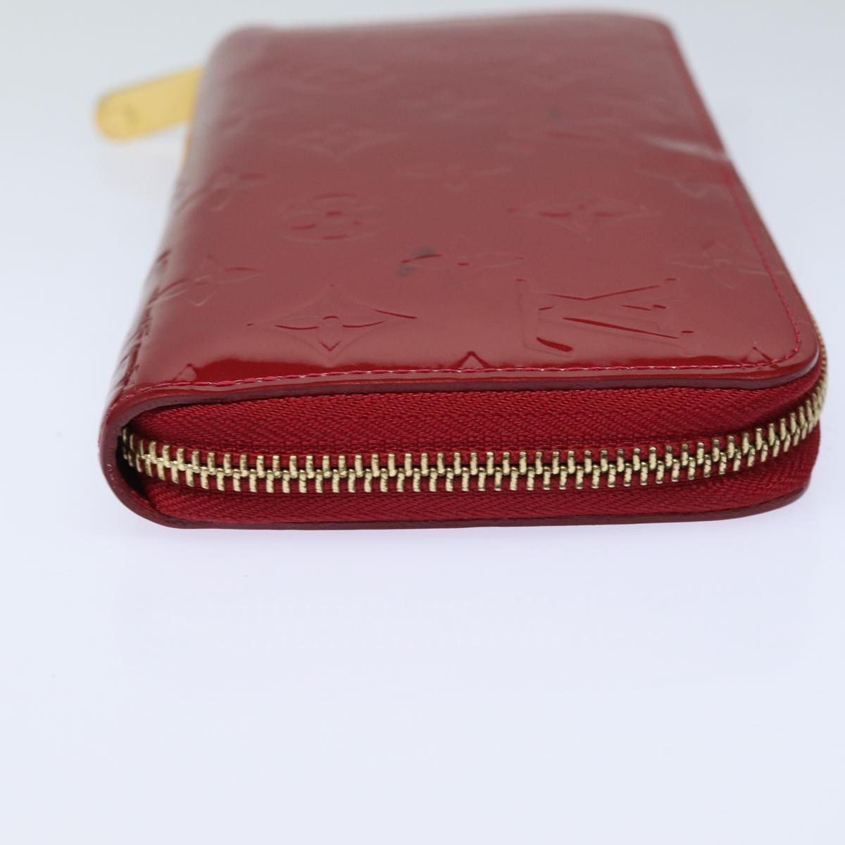 LOUIS VUITTON Monogram Vernis Zippy Wallet Long Wallet Red M91981 LV Auth 84592