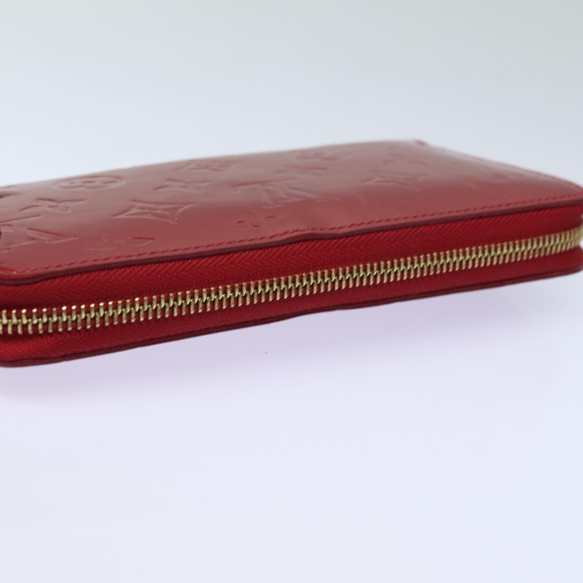 LOUIS VUITTON Monogram Vernis Zippy Wallet Long Wallet Red M91981 LV Auth 84592