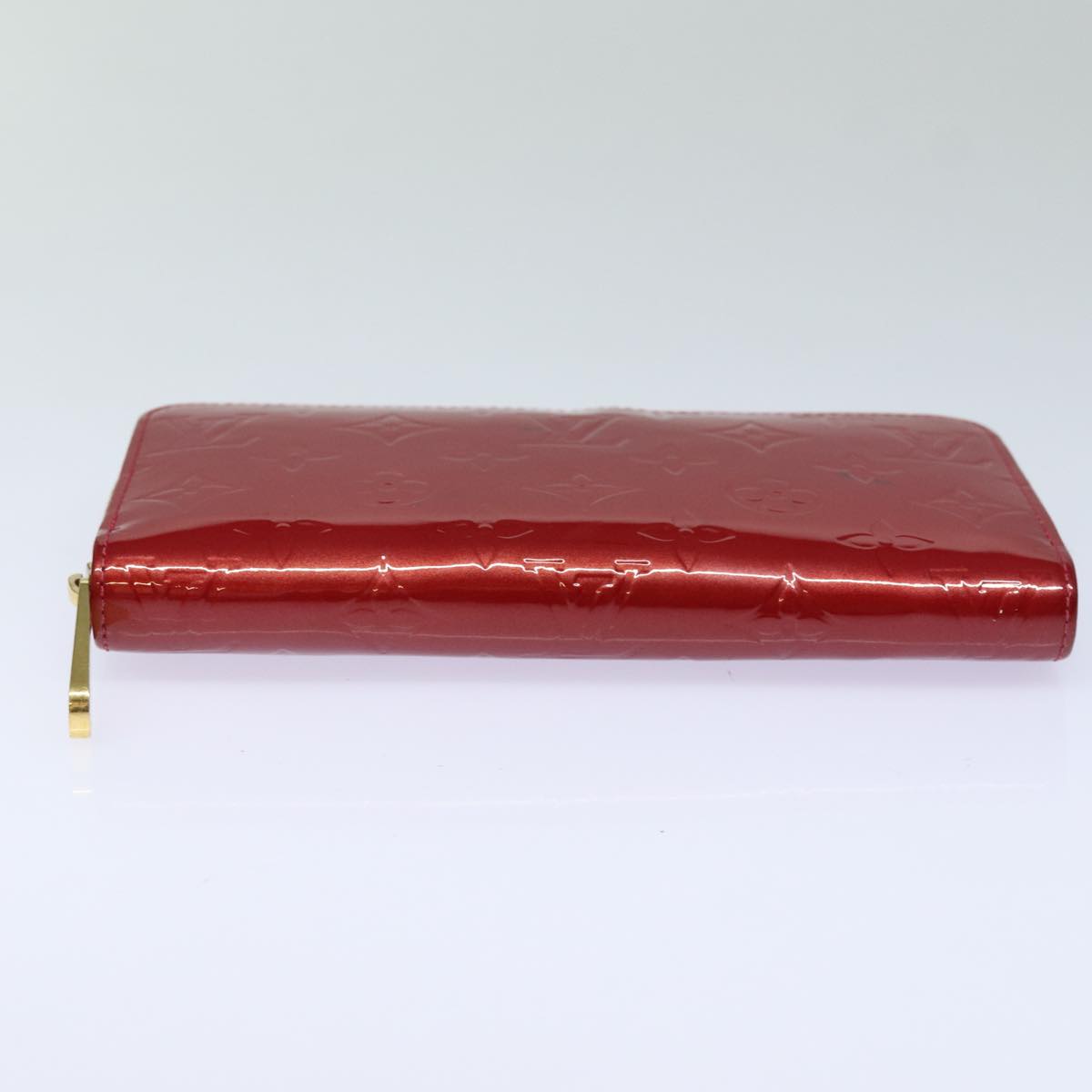 LOUIS VUITTON Monogram Vernis Zippy Wallet Long Wallet Red M91981 LV Auth 84592