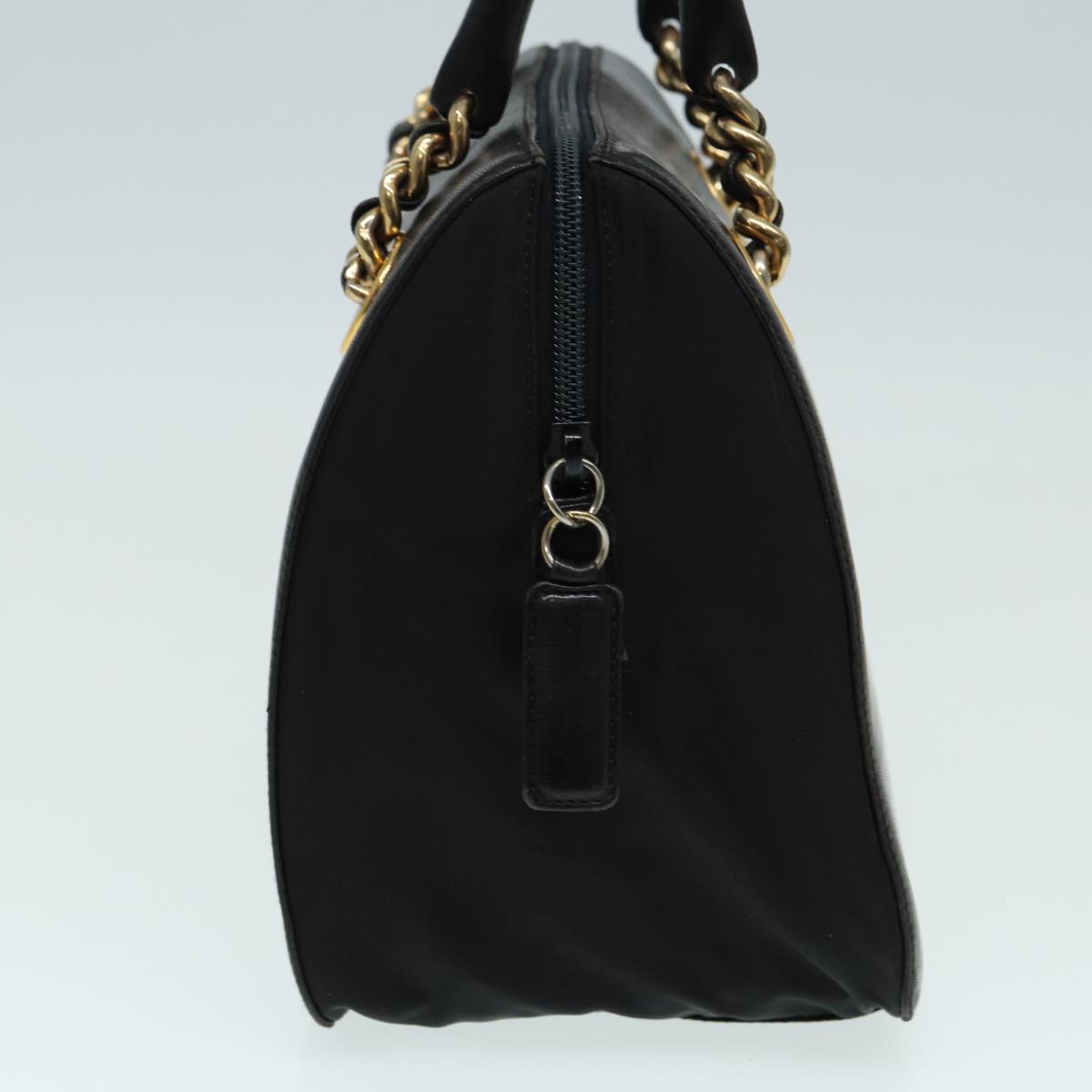 PRADA Hand Bag Leather Black Auth 84593