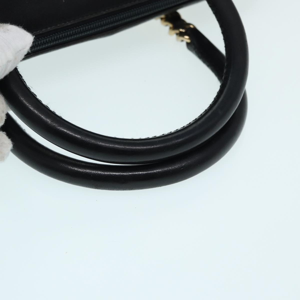 PRADA Hand Bag Leather Black Auth 84593