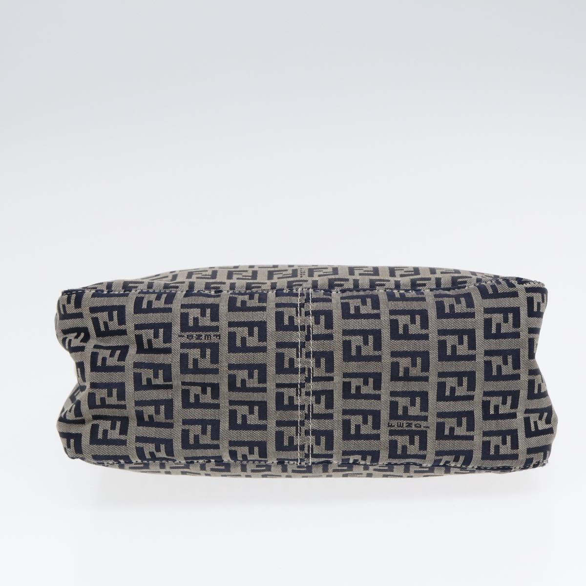 FENDI Zucchino Canvas Accessory Pouch Navy Auth 84615