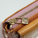 LOUIS VUITTON Monogram Vernis Motto Pouch Marshmallow Pink M91312 LV Auth 84628-17