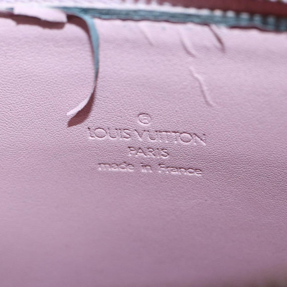 LOUIS VUITTON Monogram Vernis Motto Pouch Marshmallow Pink M91312 LV Auth 84628