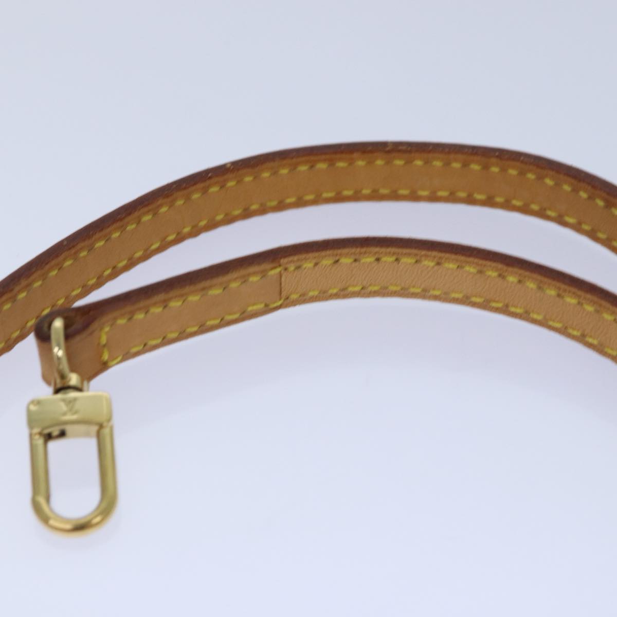 LOUIS VUITTON Adjustable Shoulder Strap Leather 36.2""-43.7"" Beige Auth 84636