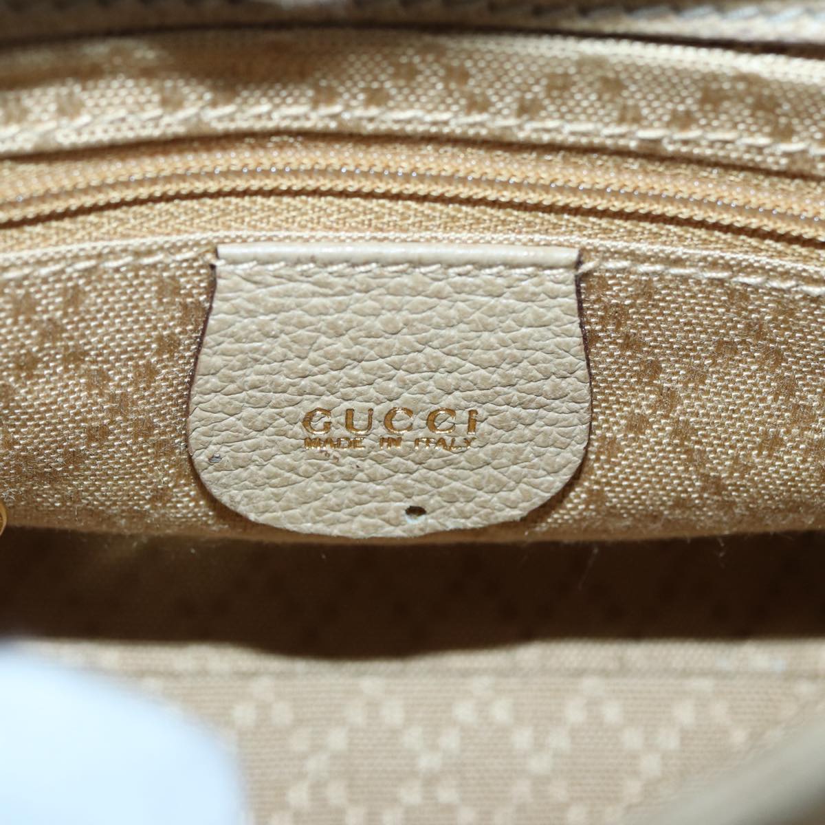 GUCCI Bamboo Hand Bag Suede 2way Beige Gold 007 1793 0238 Auth 84637