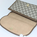 GUCCI GG Supreme Web Sherry Line Clutch Bag PVC Beige Gold 89 01 030 Auth 84639-9