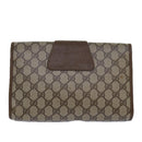 GUCCI GG Supreme Web Sherry Line Clutch Bag PVC Beige Gold 89 01 030 Auth 84639-2