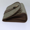GUCCI GG Supreme Web Sherry Line Clutch Bag PVC Beige Gold 89 01 030 Auth 84639-4