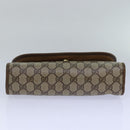 GUCCI GG Supreme Web Sherry Line Clutch Bag PVC Beige Gold 89 01 030 Auth 84639-6