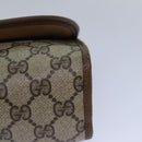 GUCCI GG Supreme Web Sherry Line Clutch Bag PVC Beige Gold 89 01 030 Auth 84639-15