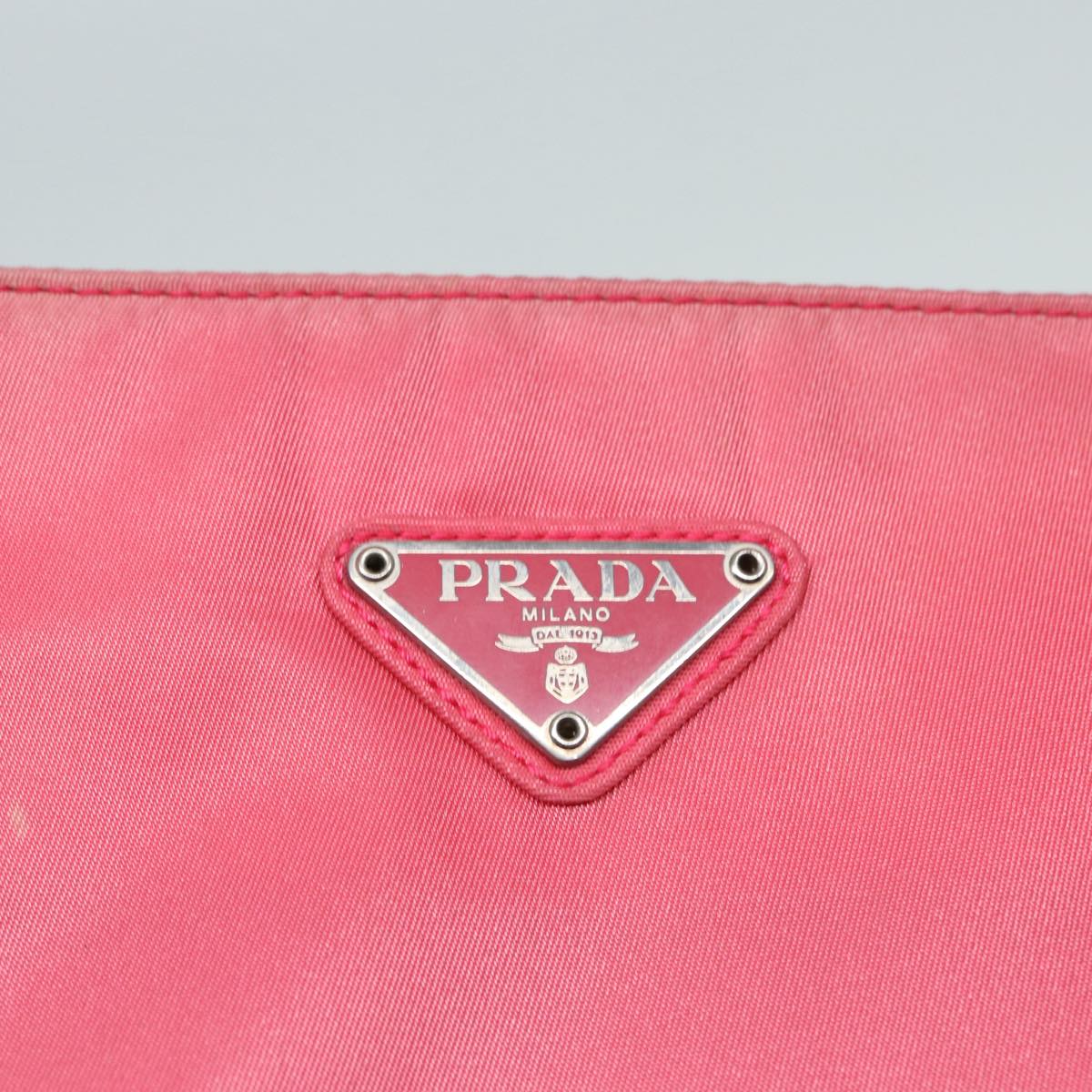 PRADA Shoulder Bag Nylon Pink Silver Auth 84644