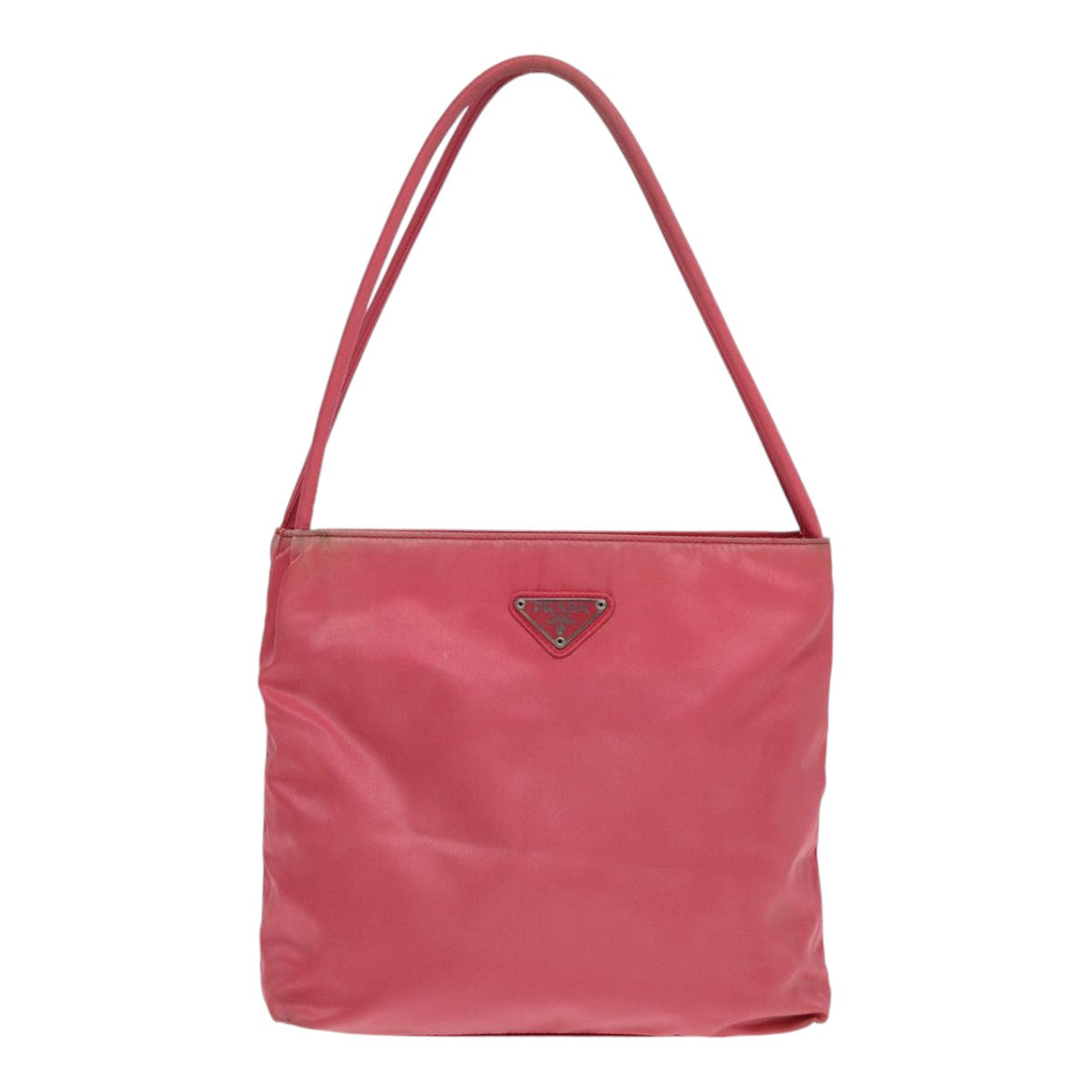 PRADA Shoulder Bag Nylon Pink Silver Auth 84644