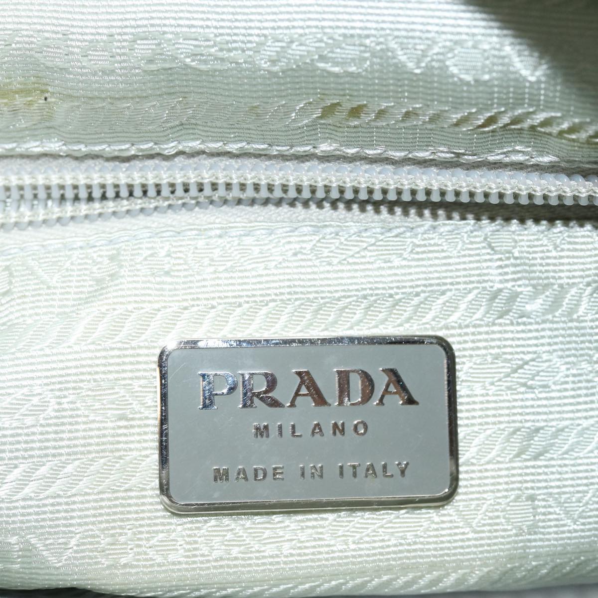 PRADA Shoulder Bag Nylon Light Blue Silver Auth 84645