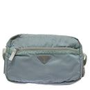 PRADA Shoulder Bag Nylon Light Blue Silver Auth 84645-13