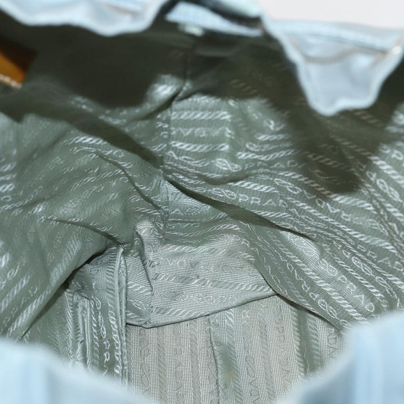 PRADA Backpack Nylon Light Blue Silver Auth 84646