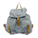 PRADA Backpack Nylon Light Blue Silver Auth 84646-13