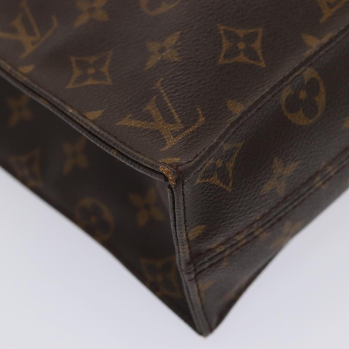 LOUIS VUITTON Monogram Sac Plat Hand Bag M51140 LV Auth 84652