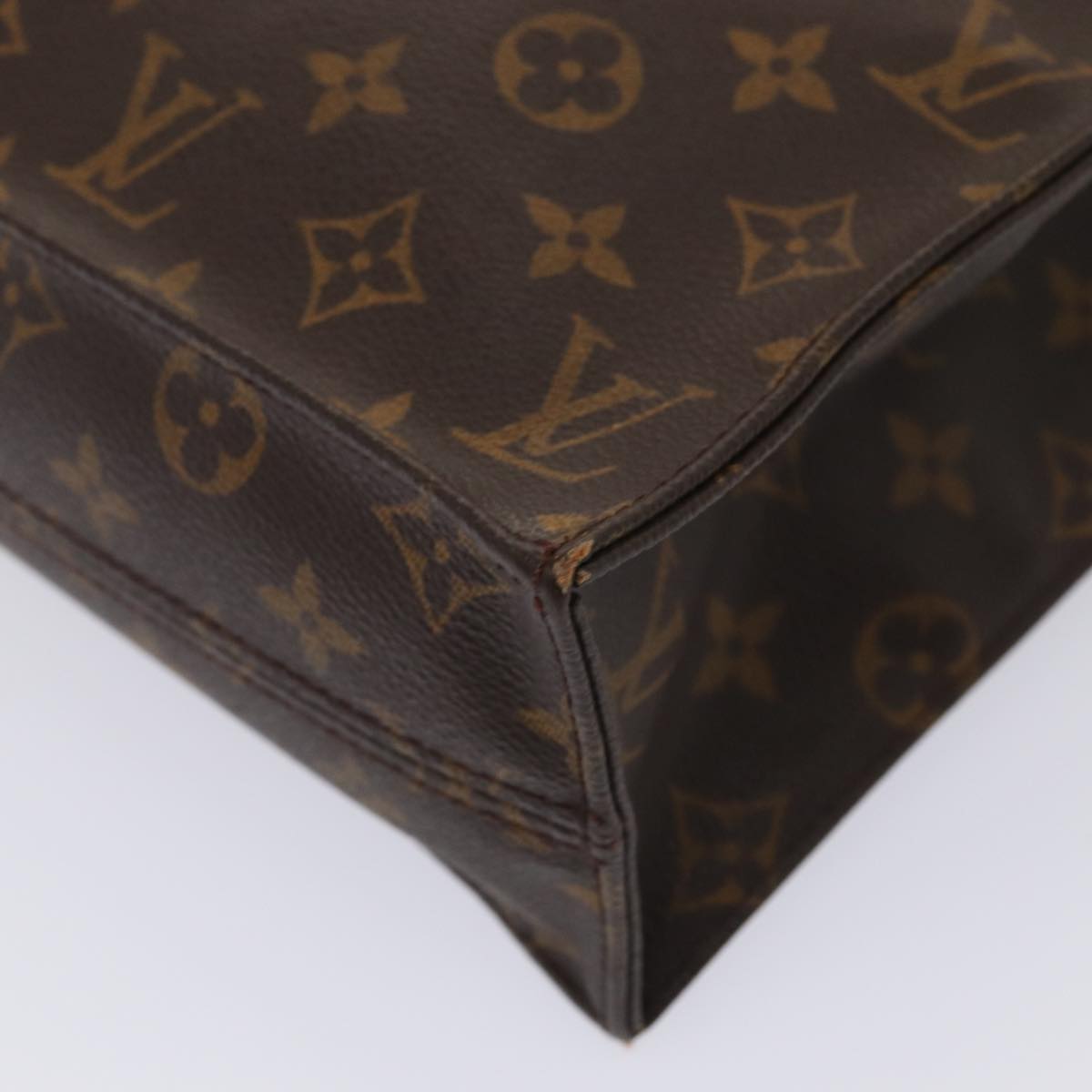 LOUIS VUITTON Monogram Sac Plat Hand Bag M51140 LV Auth 84652