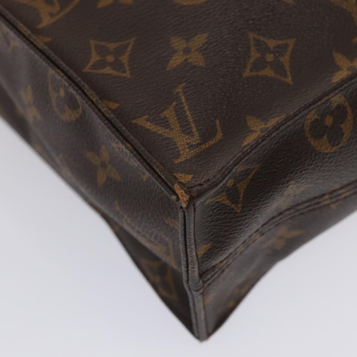 LOUIS VUITTON Monogram Sac Plat Hand Bag M51140 LV Auth 84652