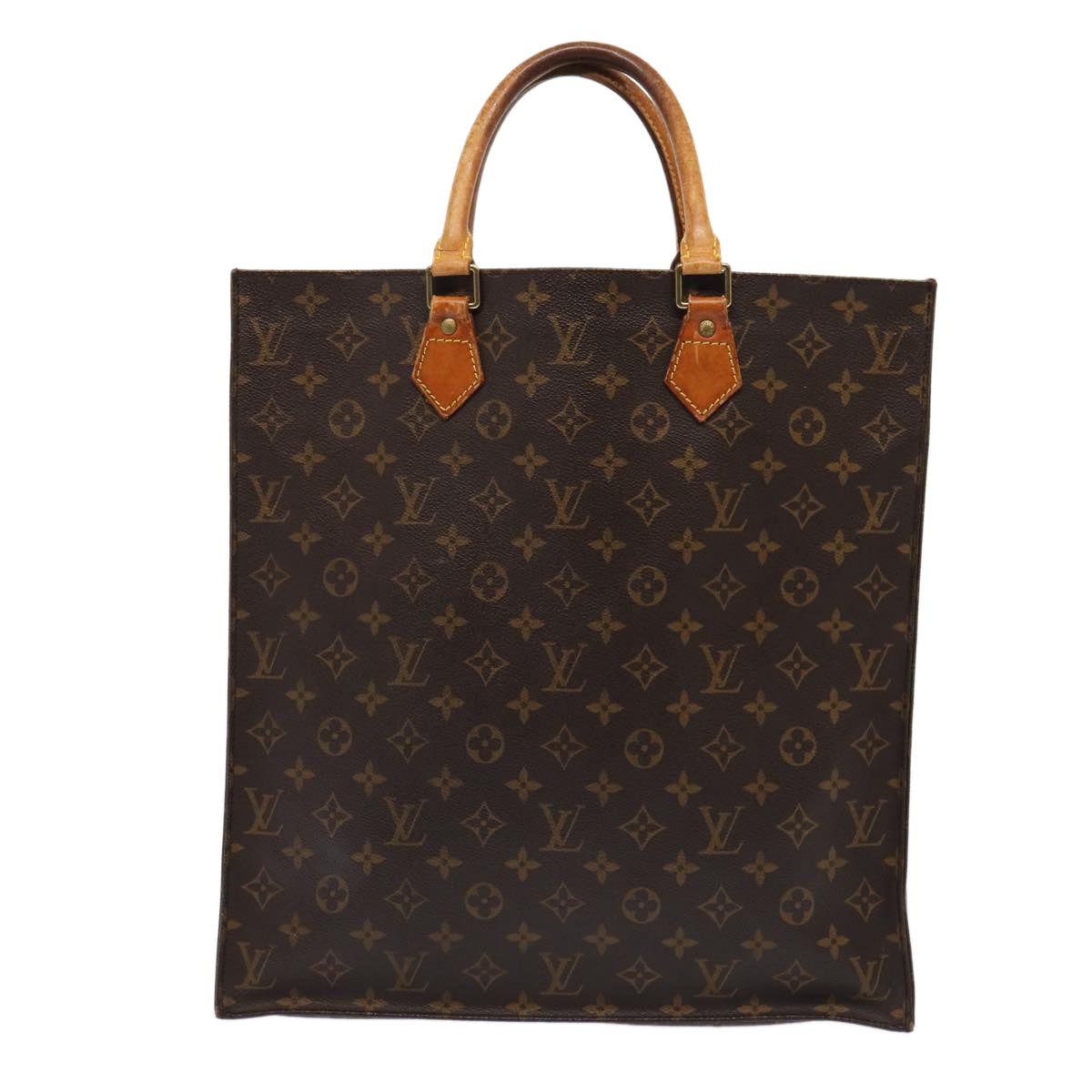 LOUIS VUITTON Monogram Sac Plat Hand Bag M51140 LV Auth 84652