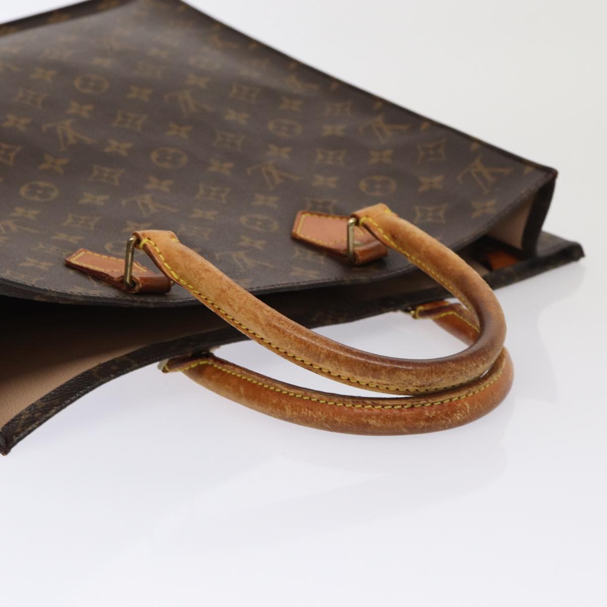 LOUIS VUITTON Monogram Sac Plat Hand Bag M51140 LV Auth 84652