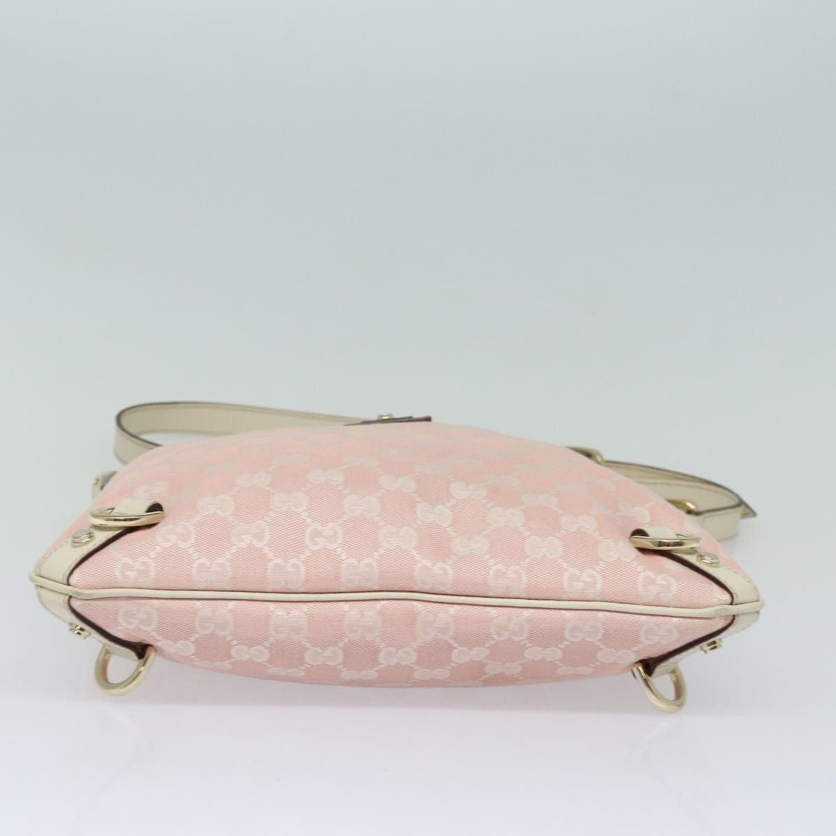 GUCCI GG Canvas Shoulder Bag Pink Gold 131326 Auth 84659