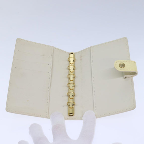 LOUIS VUITTON Vernis Agenda PM Day Planner Cover Perle R21010 LV Auth 84665