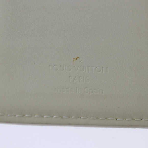 LOUIS VUITTON Vernis Agenda PM Day Planner Cover Perle R21010 LV Auth 84665