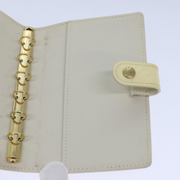LOUIS VUITTON Vernis Agenda PM Day Planner Cover Perle R21010 LV Auth 84665
