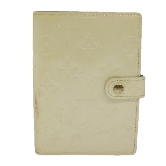 LOUIS VUITTON Vernis Agenda PM Day Planner Cover Perle R21010 LV Auth 84665