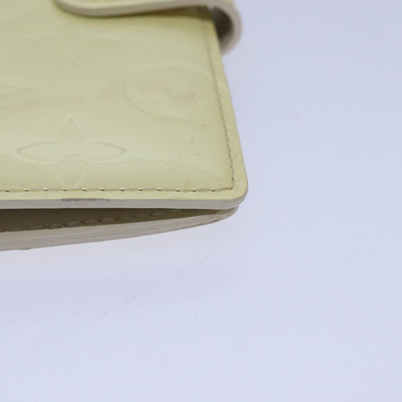 LOUIS VUITTON Vernis Agenda PM Day Planner Cover Perle R21010 LV Auth 84665