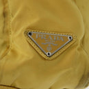 PRADA Tote Bag Nylon Yellow Silver Auth 84670-17
