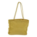 PRADA Tote Bag Nylon Yellow Silver Auth 84670-13