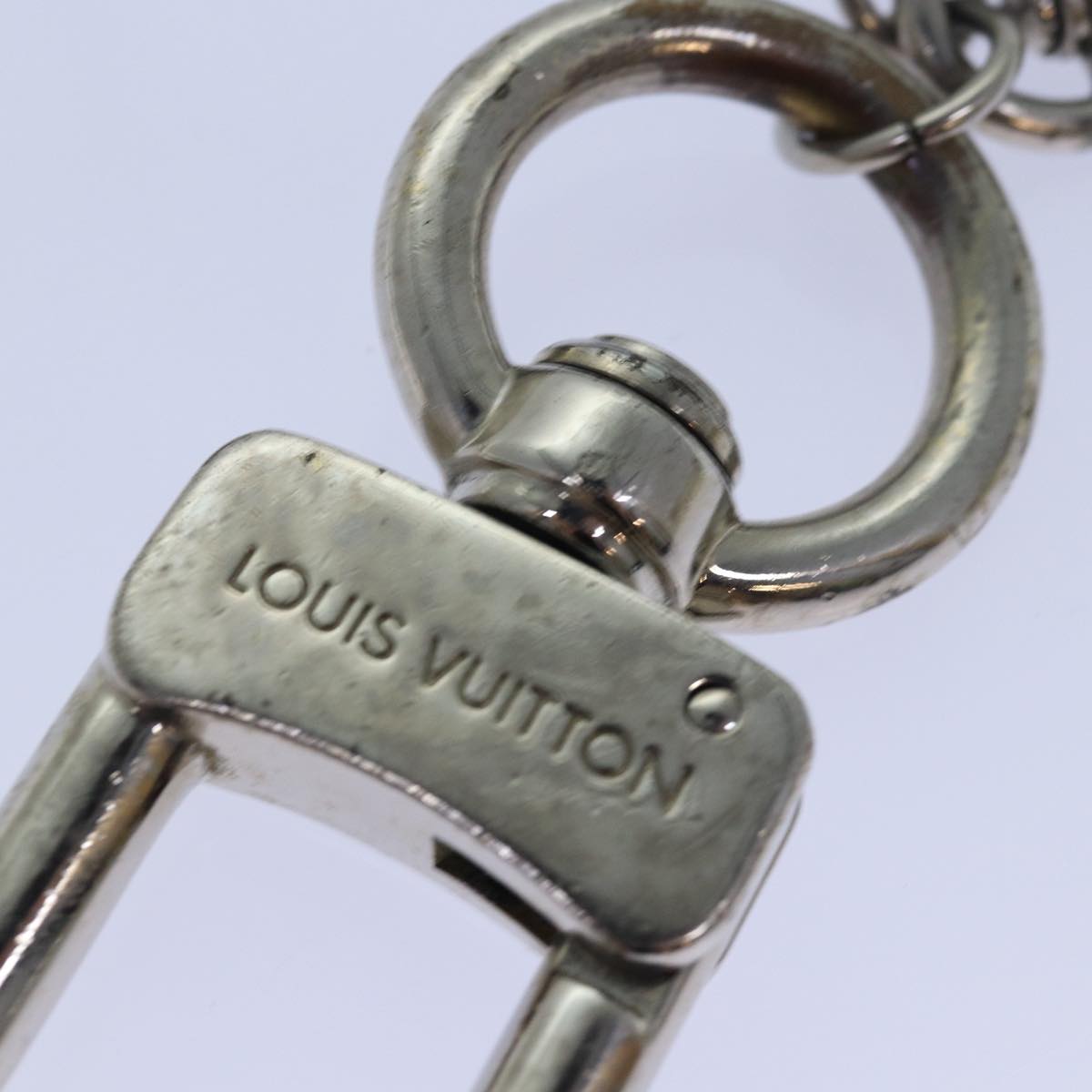 LOUIS VUITTON Anneau Cles Mukston XL Key Ring Silver M65053 LV Auth 84674