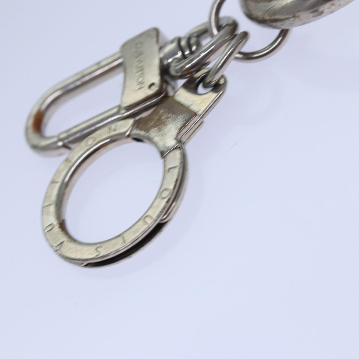 LOUIS VUITTON Anneau Cles Mukston XL Key Ring Silver M65053 LV Auth 84674