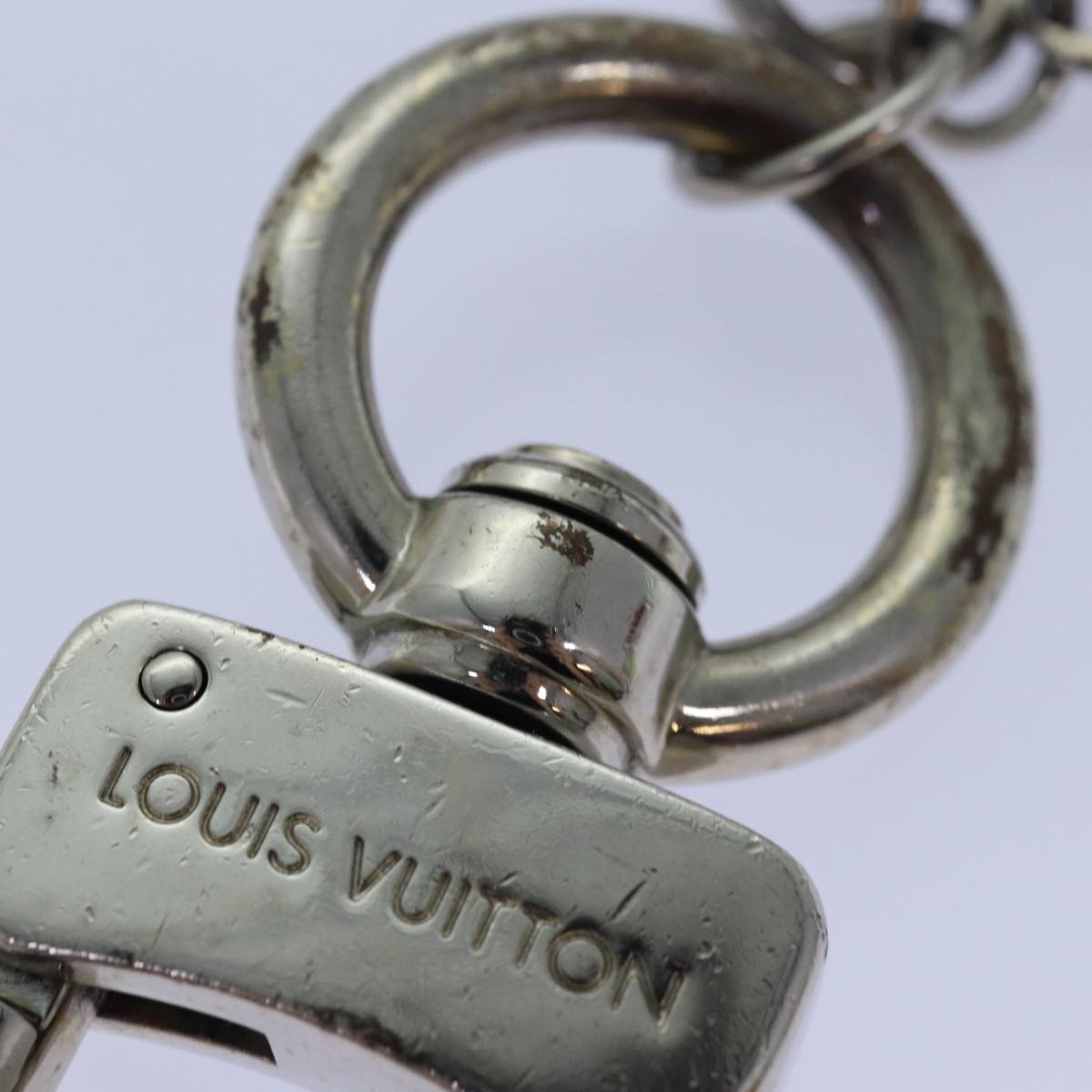 LOUIS VUITTON Anneau Cles Mukston XL Key Ring Silver M65053 LV Auth 84674