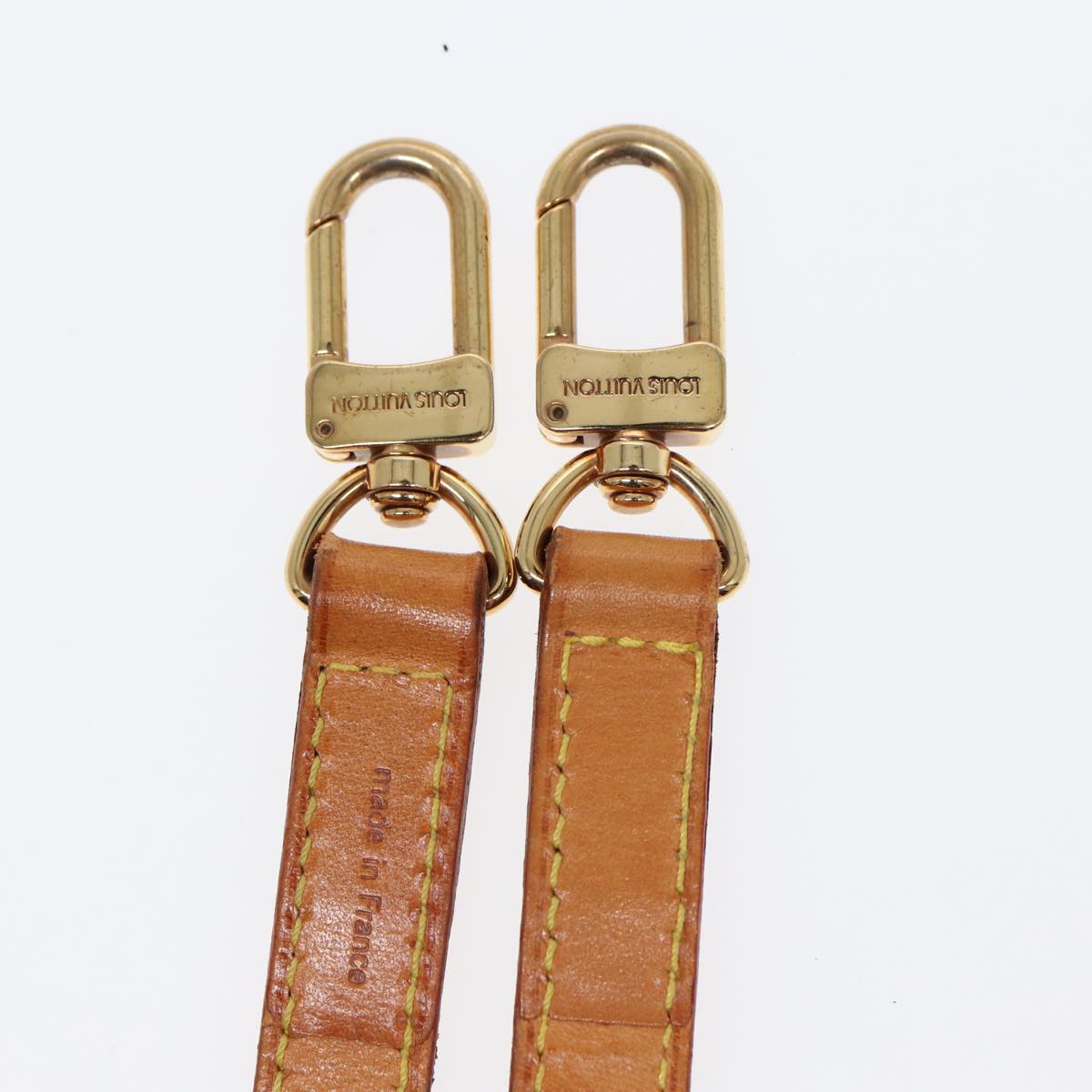 LOUIS VUITTON Shoulder Strap Leather 36.2"" Beige LV Auth 84683