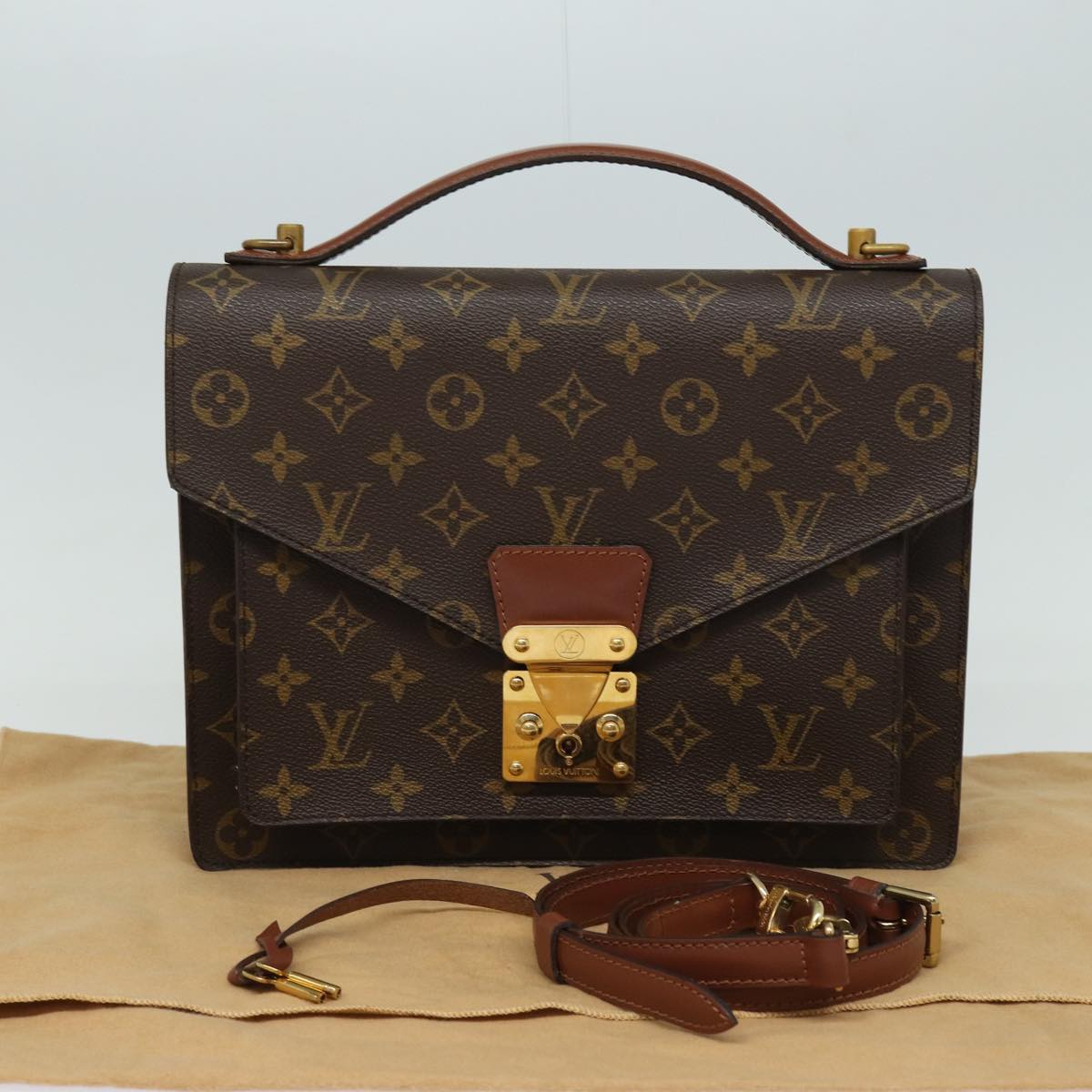 LOUIS VUITTON Monogram Monceau 28 Hand Bag 2way M51185 LV Auth 84701A