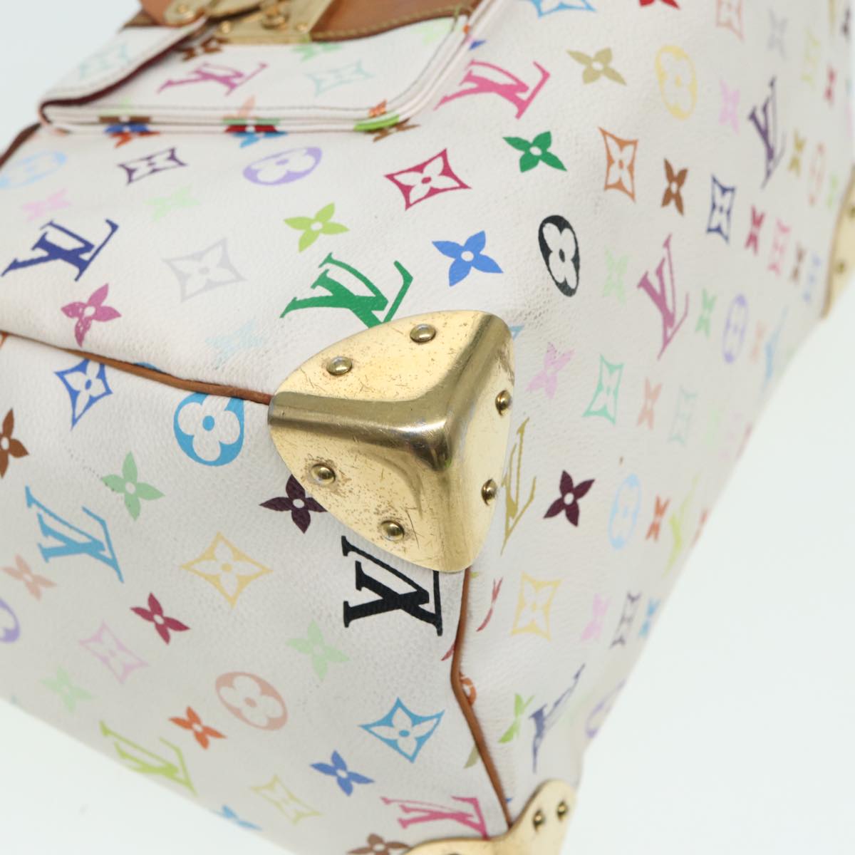 LOUIS VUITTON Monogram Multicolor Speedy 30 Hand Bag White M92643 LV Auth 84714