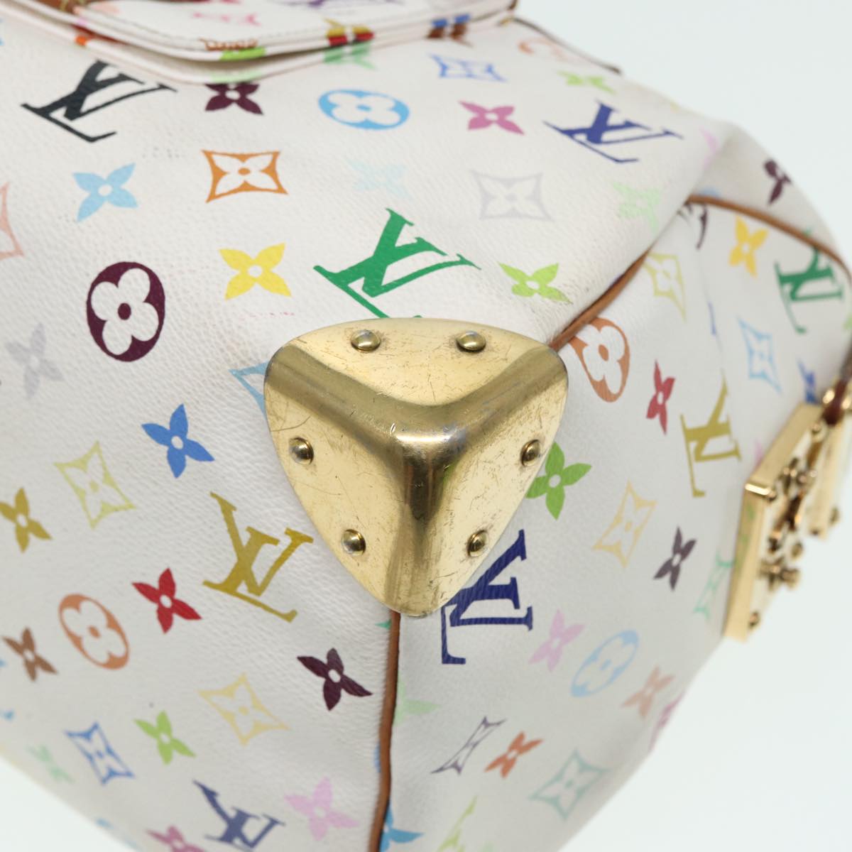 LOUIS VUITTON Monogram Multicolor Speedy 30 Hand Bag White M92643 LV Auth 84714