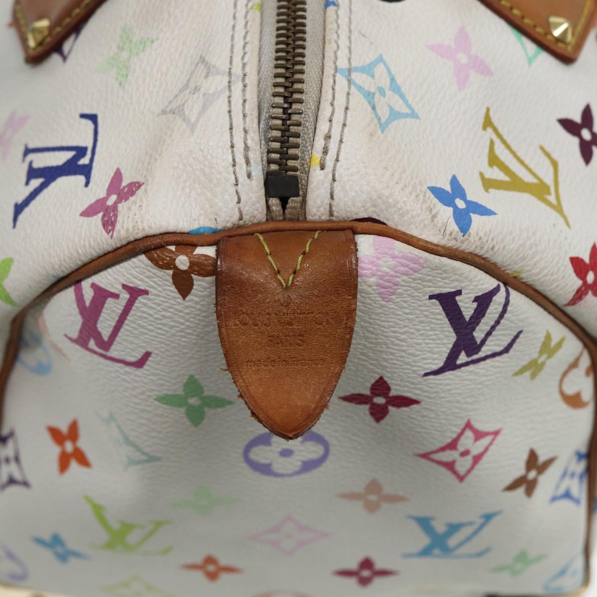 LOUIS VUITTON Monogram Multicolor Speedy 30 Hand Bag White M92643 LV Auth 84714