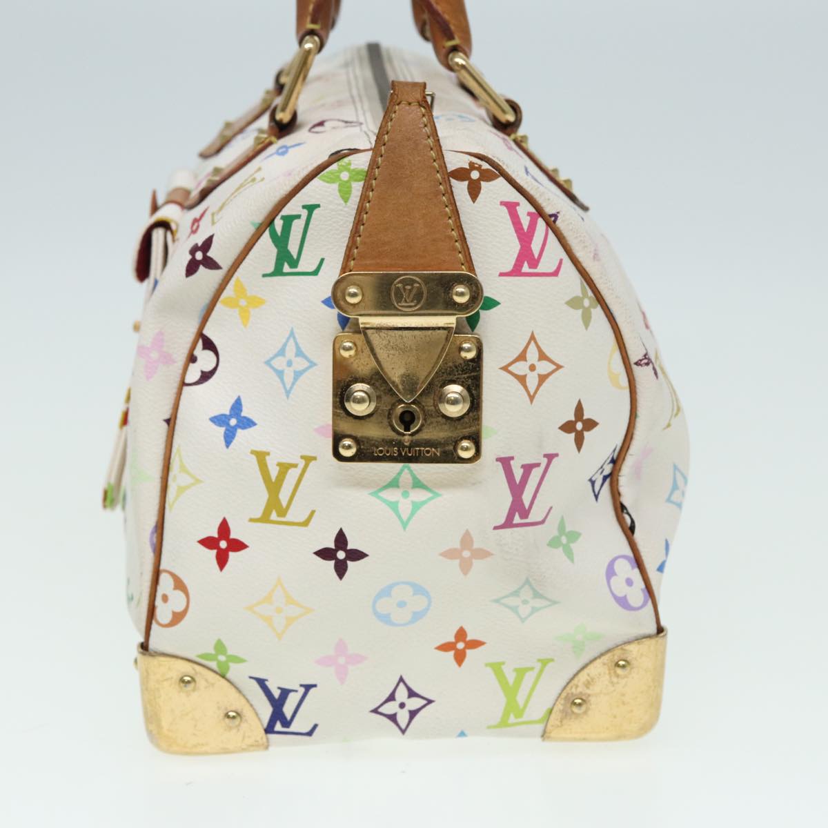 LOUIS VUITTON Monogram Multicolor Speedy 30 Hand Bag White M92643 LV Auth 84714