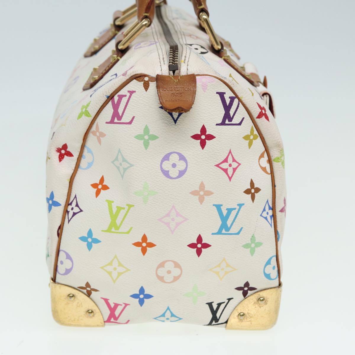 LOUIS VUITTON Monogram Multicolor Speedy 30 Hand Bag White M92643 LV Auth 84714