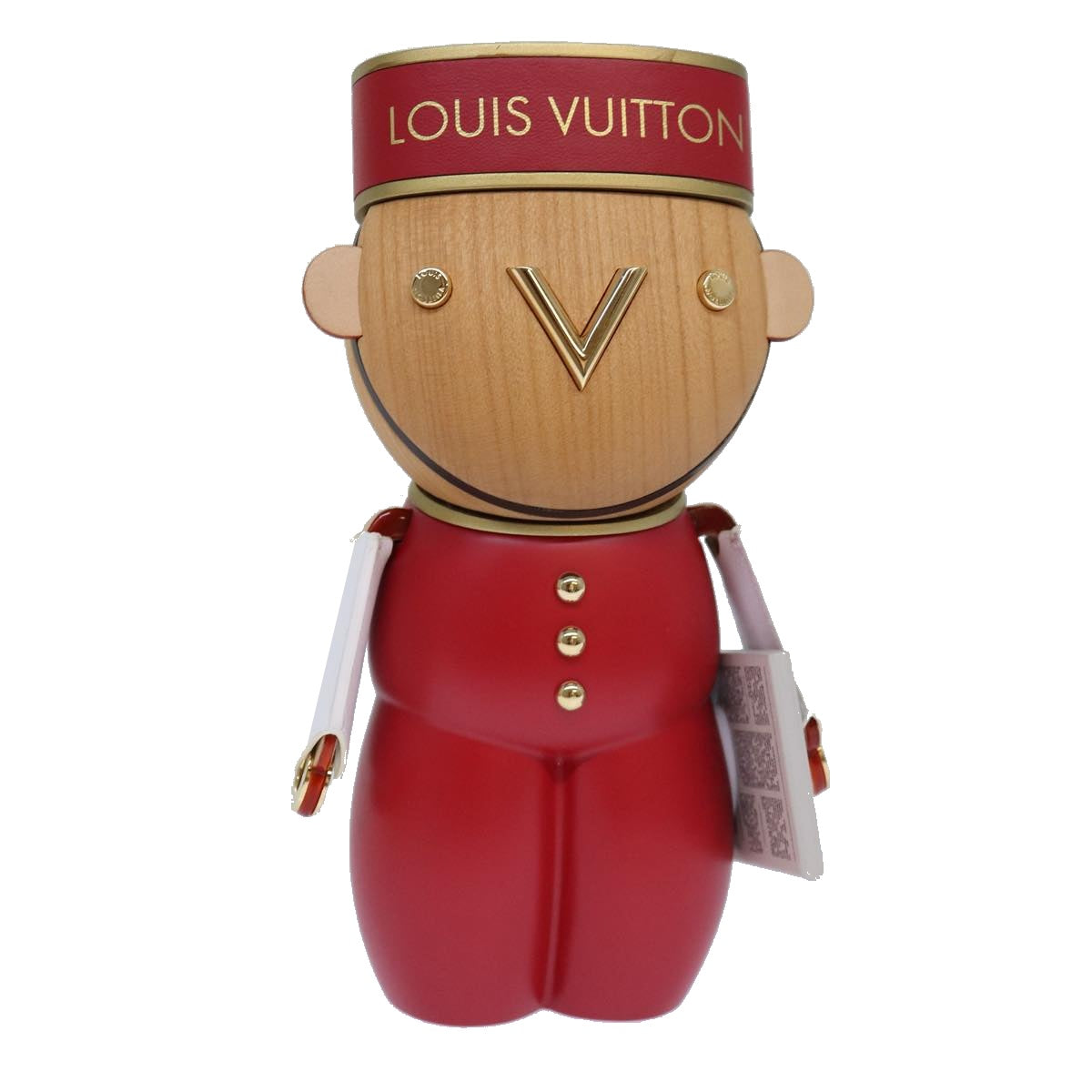 LOUIS VUITTON Vivienne Gaston Porter Bellboy Object Wood Red GI0483 Auth 84715S