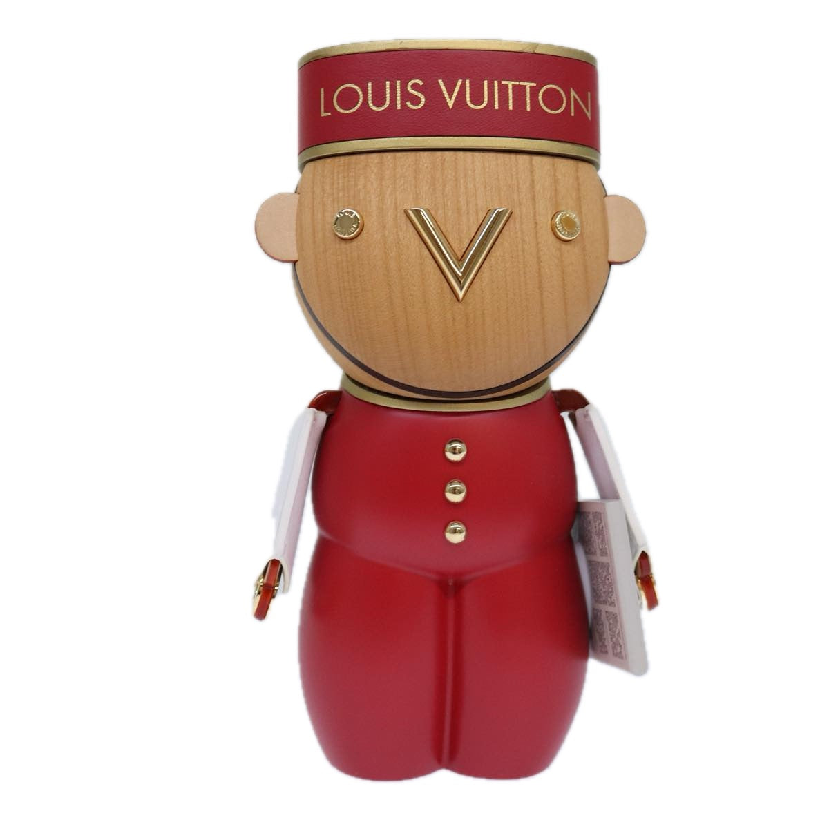 LOUIS VUITTON Vivienne Gaston Porter Bellboy Object Wood Red GI0483 Auth 84715S