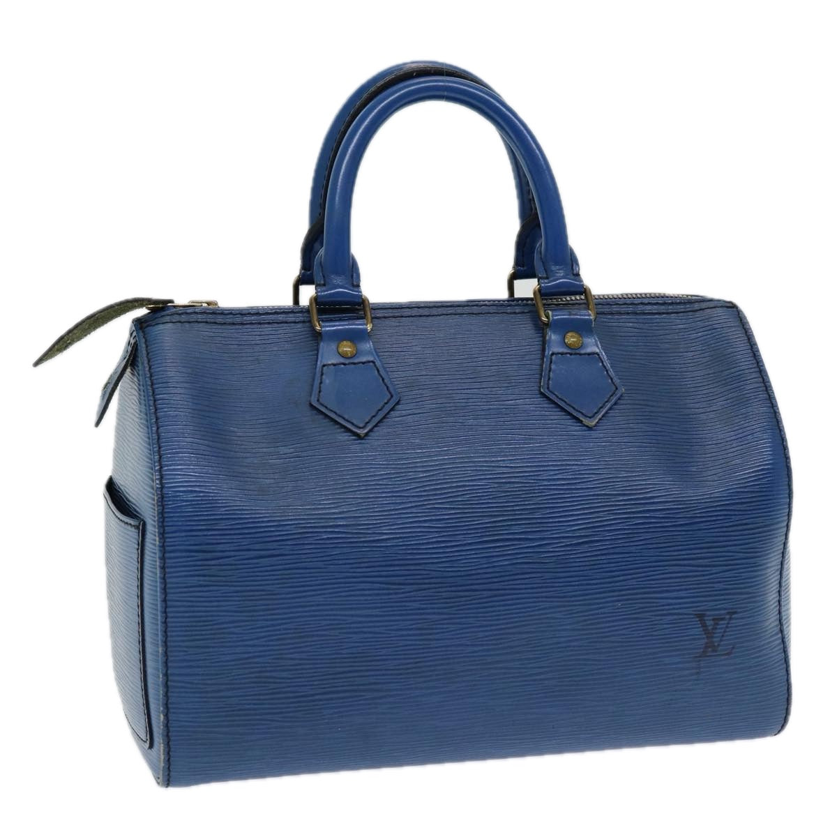 LOUIS VUITTON Epi Speedy 25 Hand Bag Toledo Blue M43015 LV Auth 84718